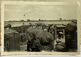 Original WW2 German Photo Soldiers Artillery Positions Trenches Stahlhelm - 1939-45