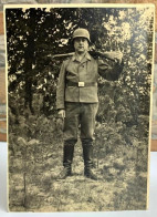 WW2 German Photo Luftwaffe Soldier Holding Mauser Large Original Photo - 1939-45