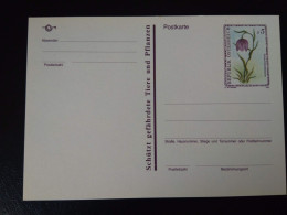 Austria - Endangered Animals And Plants - Postcard (5) Snake's Head Fritillary (Schachbrettblume) Wwf Endangered Nature - Lettres & Documents