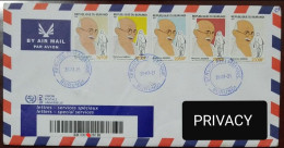 Burundi Mahatma Gandhi Registered Commercial Cover Used Cover To India Inde With Delivery Postmark - Mahatma Gandhi