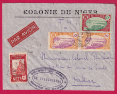 LETTRE FM SURTAXE AVION CAD NIAMEY NIGER AVION POUR DAKAR 1945 LETTRE - Covers & Documents