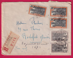 LOME TOGO CAD ALLEMAND  LETTRE RECOMMANDEE ETIQUETTE FRANCAISE POUR ROCHEFORT 1930 LETTRE - Briefe U. Dokumente