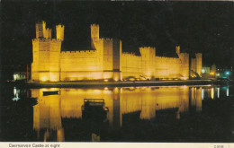 Postcard Caernarvon Castle At Night North Wales My Ref B14805 - Caernarvonshire