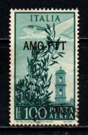 TRIESTE - AMGFTT - 1949 - CAMPIDOGLIO - SOVRASTAMPA SU UN LINEA - VALORE DA 100 LIRE VERDE AZZURRO - USATO - Luchtpost