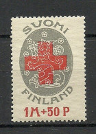 FINLAND FINNLAND 1922 Michel 111 * Red Cross Rotes Kreuz - Unused Stamps