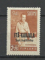 East KARELIA Ost - Karelien FINLAND FINNLAND 1942 Michel 25 Mannerheim * - Local Post Stamps