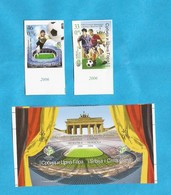 2006  3325-26  BLOCK 64     SPORT CALCIO FUSSBALL WELTMEISTERSCHAFT GERMANIA JUGOSLAVIJA JUGOSLAWIEN RRR IMPERFORATE MNH - 2006 – Deutschland