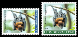 SIERRA LEONE SET 2V 2023 - BATS BAT CHAUVES CHAUVE-SOURIS SOURIS - MNH - Vleermuizen