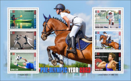 SIERRA LEONE 2023 M/S 6V - OLYMPIC GAMES PARIS 2024 CANOE CANOEING FENCING FOOTBALL TENNIS WEIGHTLIFTING EQUESTRIAN MNH - Verano 2024 : París