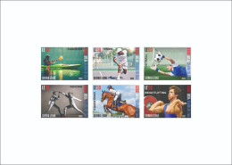 SIERRA LEONE 2023 DELUXE PROOF 6V - OLYMPIC GAMES PARIS 2024 CANOE FENCING FOOTBALL TENNIS WEIGHTLIFTING EQUESTRIAN MNH - Verano 2024 : París