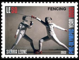 SIERRA LEONE 2023 STAMP 1V - OLYMPIC GAMES PARIS 2024 - FENCING ESCRIME - MNH - Fencing