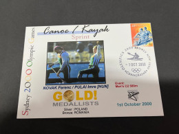 14-9-2023 (1 U 7)  Australia Cover - Sydney 2000 Olympic Games - Canoe Kayak Gold Medalist - Summer 2000: Sydney