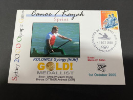 14-9-2023 (1 U 7)  Australia Cover - Sydney 2000 Olympic Games - Canoe Kayak Gold Medalist - Verano 2000: Sydney