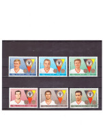 U.A.E. (Ajman) 1969 > German Football Players > Short Set (6 Out Of 7) Of 5 MNH +1 MH Stamps - 1970 – Mexico