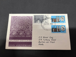 14-9-2023 (1 U 9) UK FDC Cover (1 Cover) 1966 - Westminster Abbey - 1952-1971 Pre-Decimal Issues