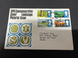 14-9-2023 (1 U 9) UK FDC Cover (1 Cover) 1966 - Landscape Pictorial - 1952-1971 Pre-Decimal Issues