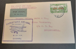 1931-24Dec Special Christmas Survey Flights Cat 62aa Oamaru-Invercargilln - Lettres & Documents