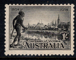 1934 Australia, SG 149 1/- Black (P. 10.5)  Centenary Of Victoria, Mint Lightly Hinged Cat. £55.00 - Mint Stamps