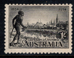 1934 Australia, SG 149 1/- Black (P. 10.5)  Centenary Of Victoria, Mint Lightly Hinged Cat. £55.00 - Ongebruikt