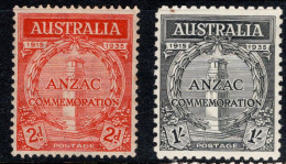 1935 Australia, SG 154-155, Anzac Commemoration Pair, Mint Lightly Hinged. Cat £50. - Mint Stamps