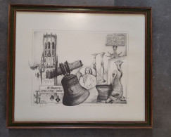 Ets Klokkengieter Joris Dumery (1715-1787)) Bouwer Beiaard Brugge 35/200 1987 Door L. Boy - Etchings