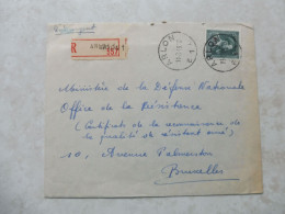 Belgie Belgique -10 %  724 Tc( Tete Yvoir ) Lettre Brief Recommandé Arlon Bruxelles 1948 - 1946 -10%
