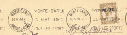 MONACO - Yv #145  ALONE FRANKING PC (VIEW OF MONACO) TO PARIS - 1938  - Storia Postale