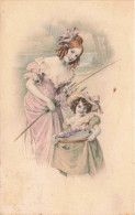 Illustrateur - Schubert - Femme Et Petite Fille à La Pêche - Carte Postale Ancienne - Schubert