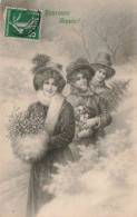 Illustrateur - Wichera - Trois Femmes En Hiver - Guy - Sapin - Carte Postale Ancienne - Wichera