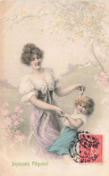 Illustrateur - Wichera - Femme Qui Joue Avec Un Enfant - Joyeuses Pâques - Carte Postale Ancienne - Wichera