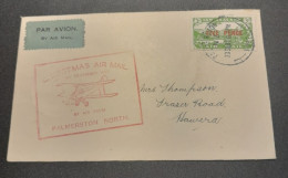 1931-24 Dec Special Christmas Survey Flights Cat 63g  Palmerston North-Hawera - Storia Postale
