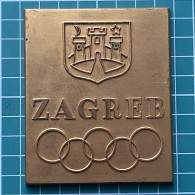 Medal Plaque Plakette PL000361 - Olympics Handball International Tournament Zagreb Croatia Hrvatska Yugoslavia 1963 225g - Otros & Sin Clasificación