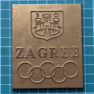 Medal Plaque Plakette PL000361 - Olympics Handball International Tournament Zagreb Croatia Hrvatska Yugoslavia 1963 225g - Altri & Non Classificati