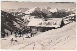 D4785) Skidorf SAALBACH - Mit Bergstation Kohlmaislift - U. Skifahrern ALT - Saalbach