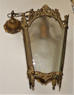 ANCIENNE SUSPENSION LANTERNE STYLE LOUIS XV BRONZE 4 VERRES TBE FONCTIONNE Propr - Luminaires & Lustres