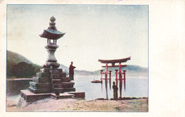 RELIGION - Temple Japonais - Portes - Lac - Carte Postale Ancienne - Otros & Sin Clasificación