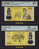 Brunei 50 Dollars, (2017/2020), Polymer, Commemorative, PMG67 - Brunei