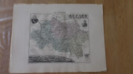 CARTE GEOGRAPHIQUE ALLIER 1896 - Cartes Géographiques