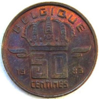 Pièce De Monnaie 50 Centimes  1983 Version Belgique - 50 Cent