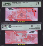 Trinidad And Tobago 1 Dollars, (2021), Polymer, AA Prefix, PMG67 - Trinidad En Tobago