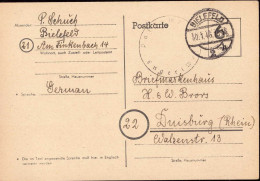 602245 | 1945, Ganzsache Der Britischen Zone Mit Postamtssiegel Aufgegeben In Bielefeld  | Enger (W - 4904), -, - - OC38/54 Belgian Occupation In Germany