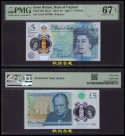 UK, England, Bank Of England £5, (2016), Polymer, AA01 Prefix, PMG67 - 5 Pounds