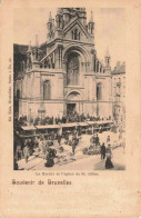 BELGIQUE  - Bruxelles - Souvenir De Bruxelles - Le Marché Et église De St Gilles - Animé - Carte Postale Ancienne - Mercadillos