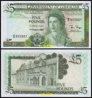 Gibraltar 5 Pounds, 1988, Paper, UNC - Gibilterra