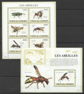 Uc063 2009 Comoros Fauna Honey Bees Insects Abeilles Kb+Bl Mnh - Abeilles