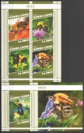 Hm1411 2018 Sierra Leone Bees Flowers Flora Fauna Insects #10519-2+Bl1610 Mnh - Abeilles