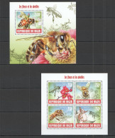 St2897 2013 Niger Flora & Fauna Insects Flowers & Honey Bees Kb+Bl Mnh - Abeilles