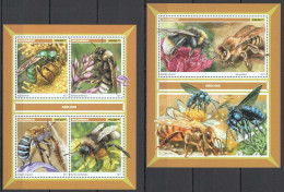 Fd0527 2017 Mozambique Bees Flora & Fauna Flowers Insects #9049-2+Bl1250 Mnh - Abeilles