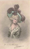 Illustrateur - Bottaro - Femme Au Chapeau Bord Doré -   Carte Postale Ancienne - Bottaro