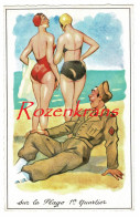 Illustrator Illustrateur Humor Humour CPA Soldat Soldier Pin Up Fille Fesses Buttocks Girl Sexy Lady Demi Nue Nude - Contemporain (à Partir De 1950)